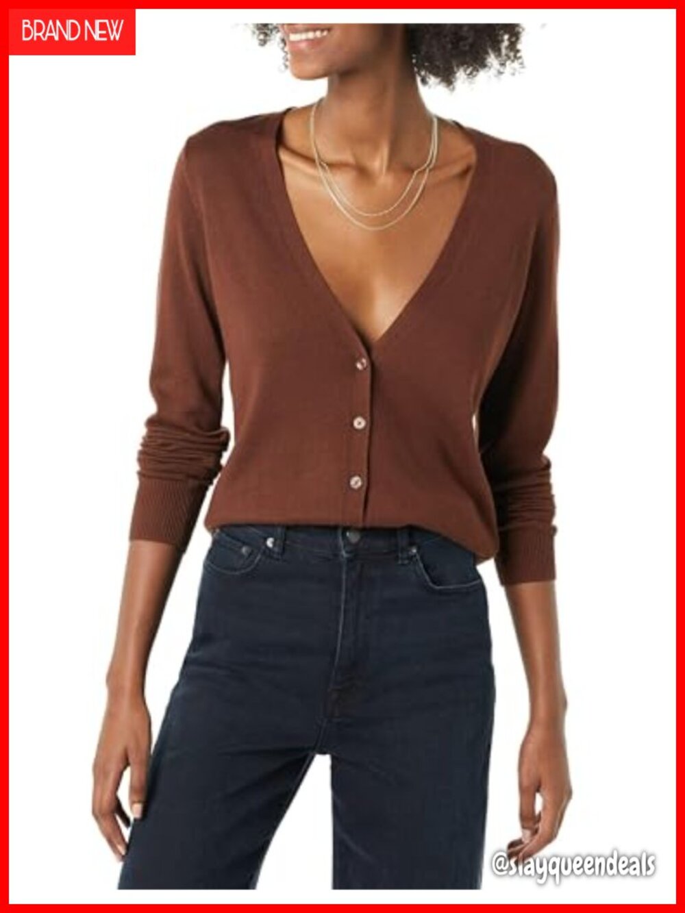 Women's Lightweight Button Front VNeck Cardigan Sweater Long Sleeve
